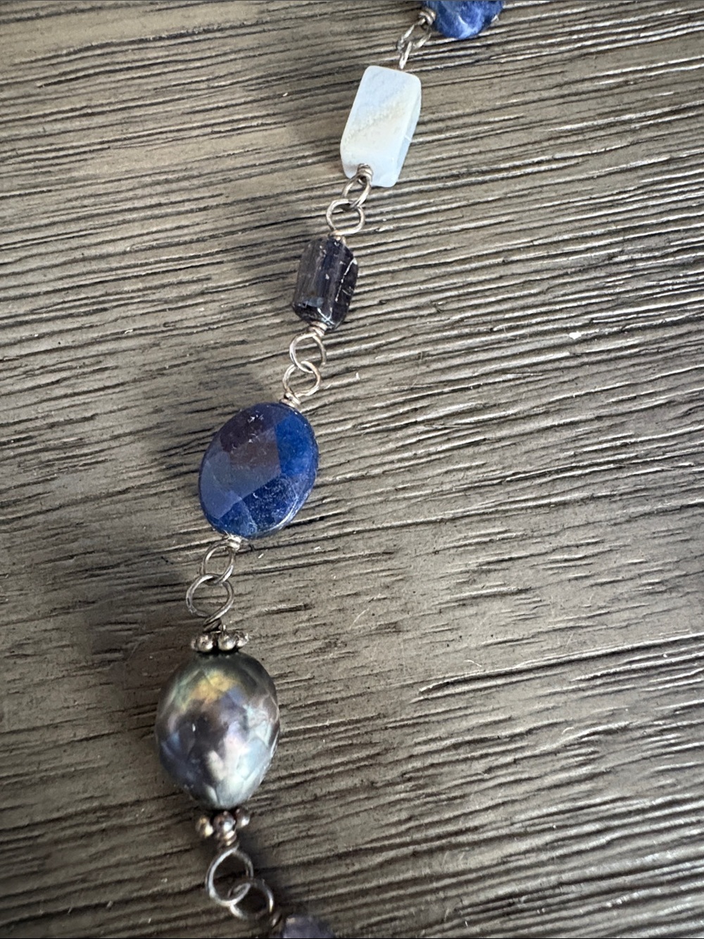 Silpada Blue and Silver Beaded Necklace with Matching Earrings - Picture 2 of 8